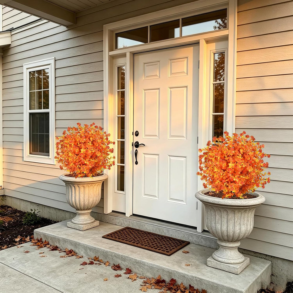 2 Pack Fall Fake Mums Topiary Ball Plants with Ground Stakes UV Resistant