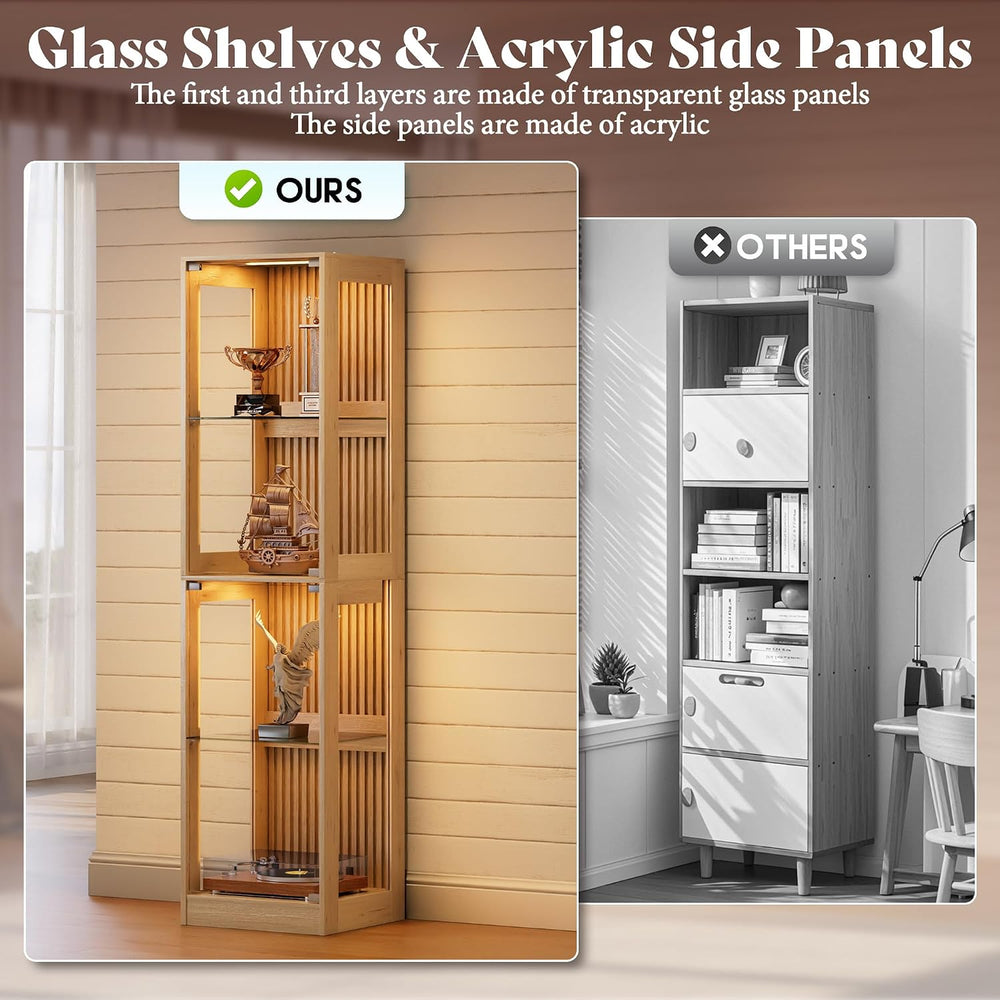 AMERLIFE 16-Inch RGB Display Cabinet with Glass Doors