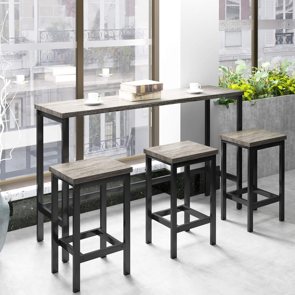 Merax 4-Piece Counter Height 60.2inch Extra Long Dining Table Set with 3 Stoo...