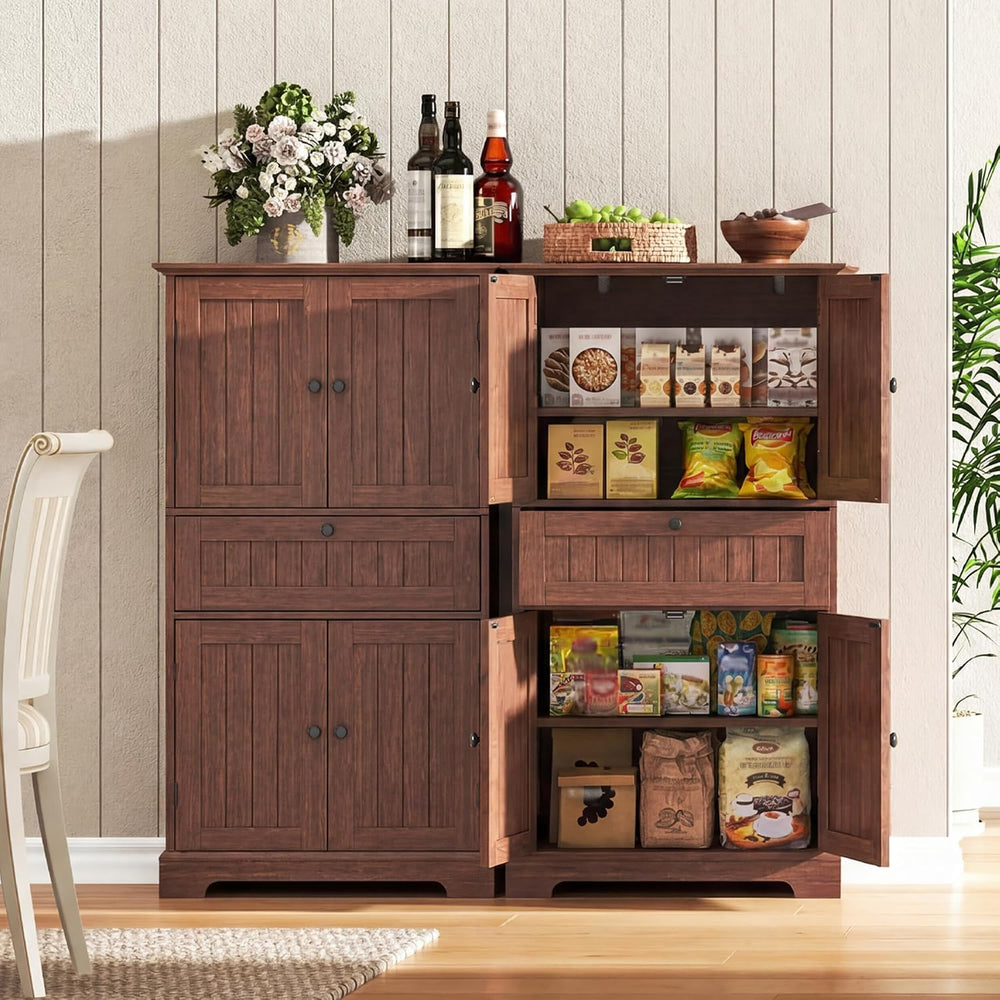 ChooChoo 51" H Bathroom Floor Cabinet with Drawer and Adjustable Shelves