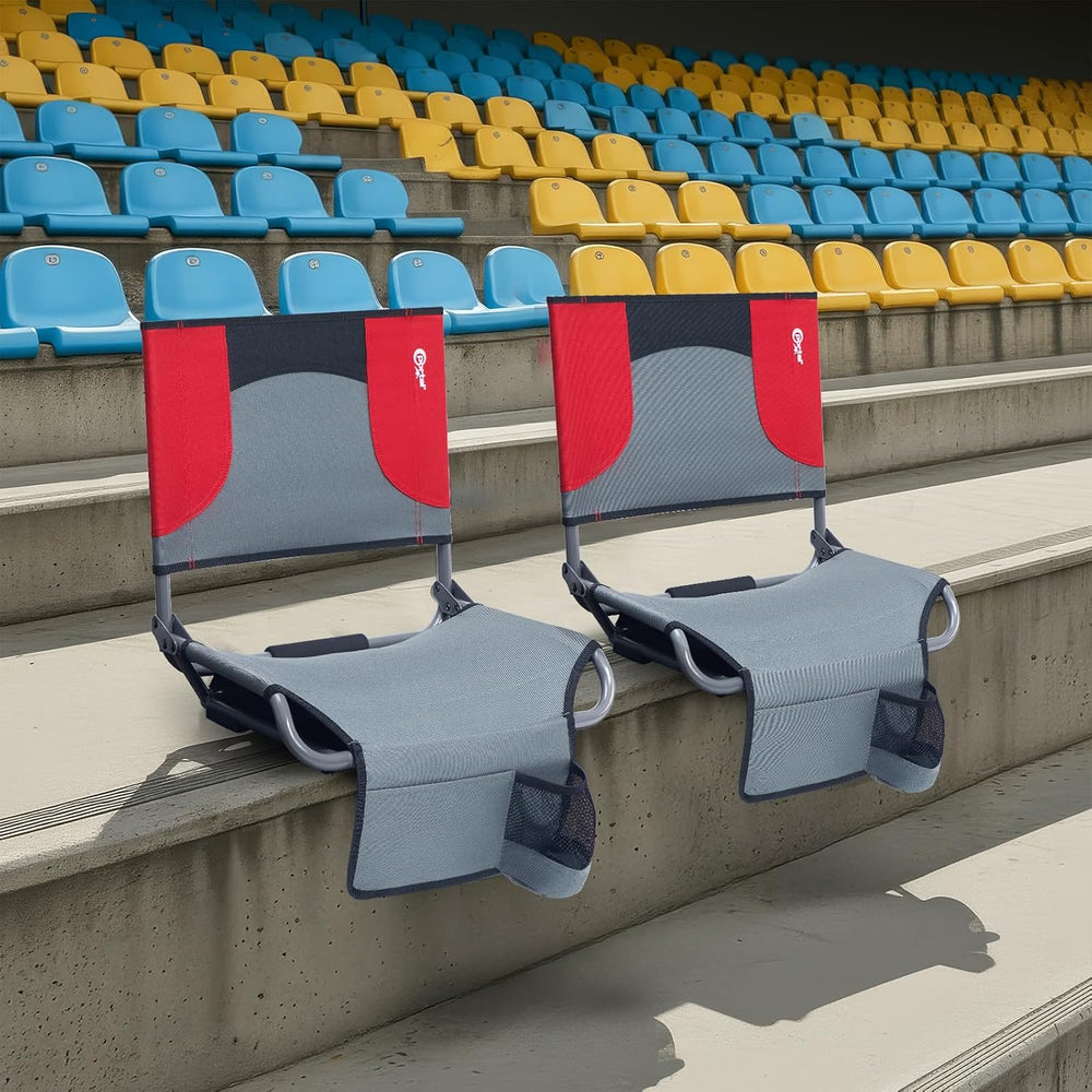 Portal Folding Bleacher Seats with Backs and Cushion, Stadium Chair