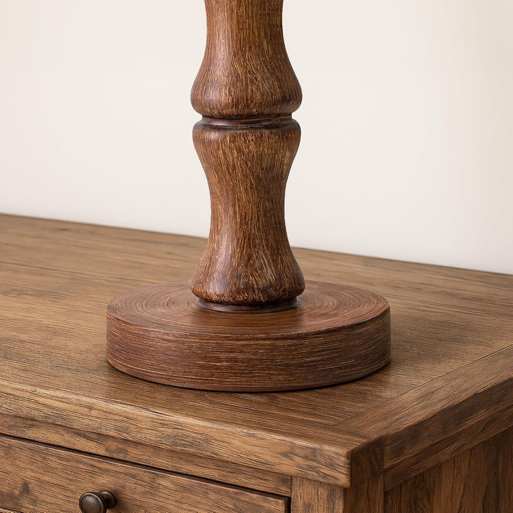 BOBOMOMO 20.5" Rustic Table Lamps Set of 2, Farmhouse Nightstand Lamp wi...