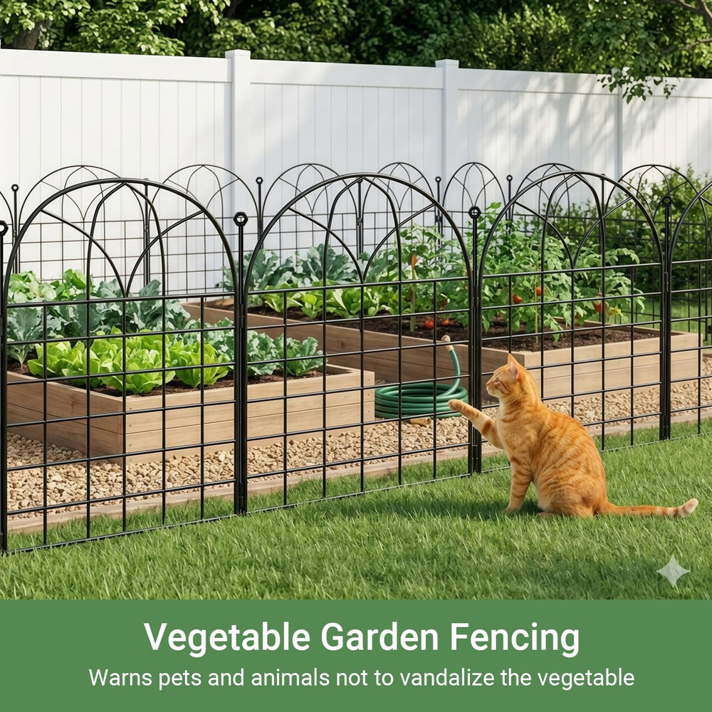 Tall Decorative Garden Fence, 25 ftx 32" H, Rustproof No Dig Fence, 10 Pack