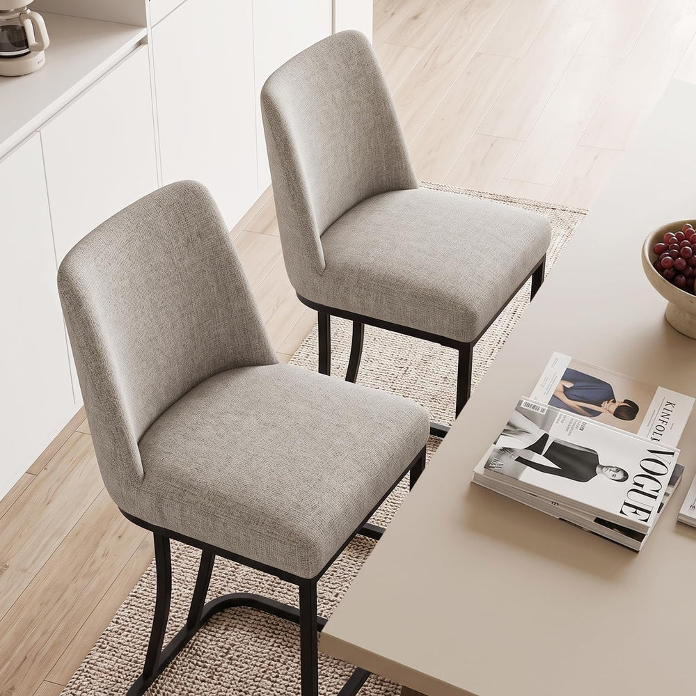Counter Height Bar Stools Set of 2, 24 Inch Seat Height Bar Chairs for Kitche...