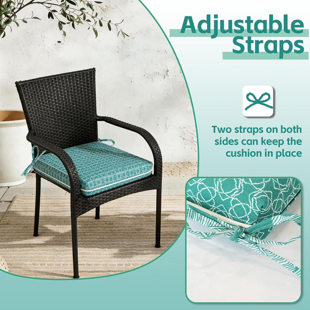COZYVIDA Outdoor Chair Cushions Set of 4, 20"x20" Square Seat Pads ...