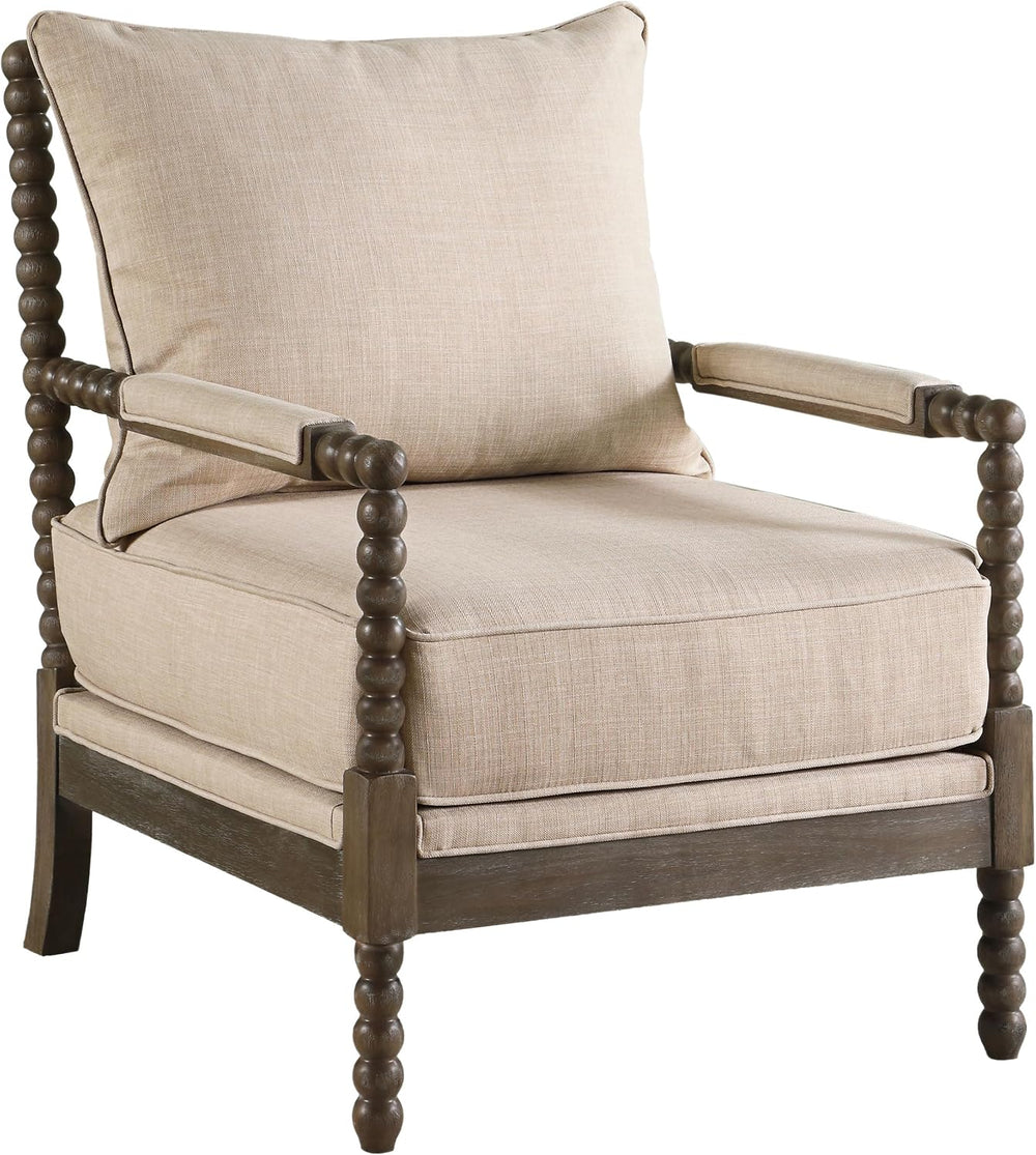 Coaster Blanchett Accent Chair, Beige and Distressed Brown 905362