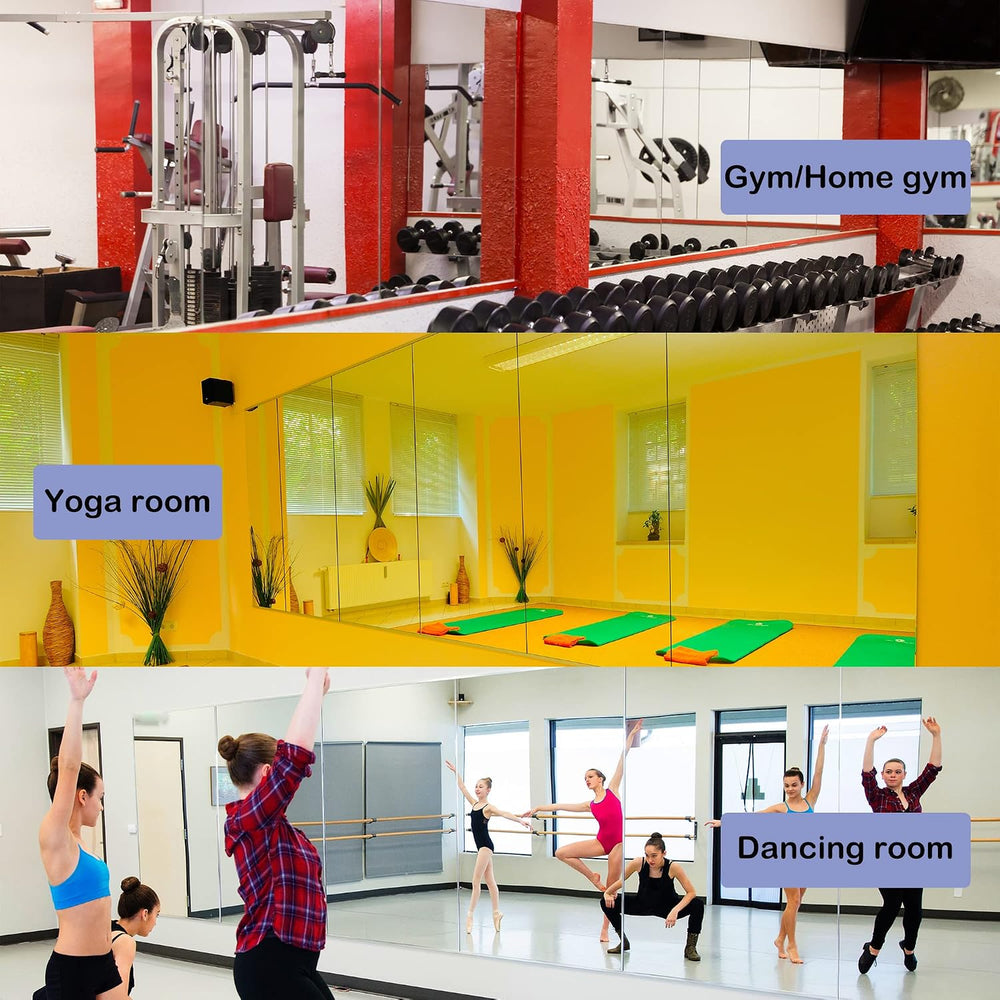 Home Gym Mirror 48"x24" 3PCS, Wall Mounted Frameless Tempered Glass...