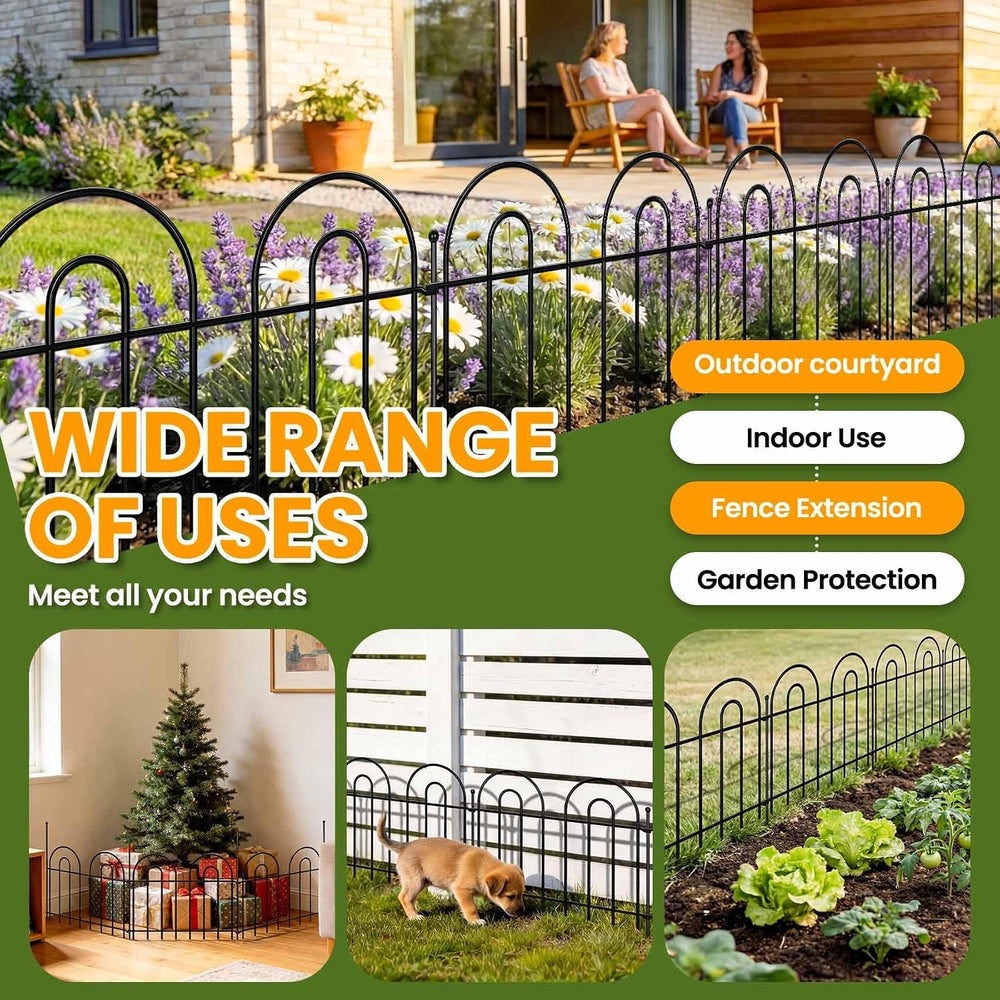 28 Pack 40ft x 13in Decorative Garden Fence Panels - Animal Barrier No Dig Fe...