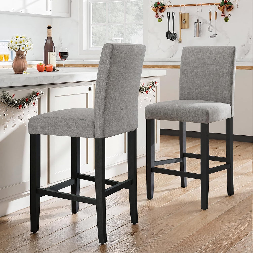LSSPAID Bar Stools Set of 2, 25 Inch Upholstered Fabric Counter Height Stools...
