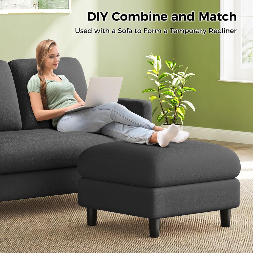 Welzona Loveseat Sofa, Teddy Love seat Couches 83", with 2 Storage Ottomans