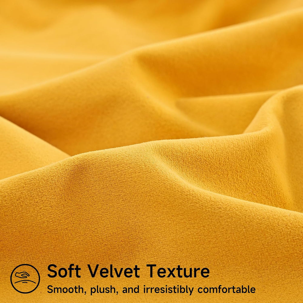 Mecatny Velvet Decorative Throw Pillow Covers 20x20 Set of 4 Orange/Yellow