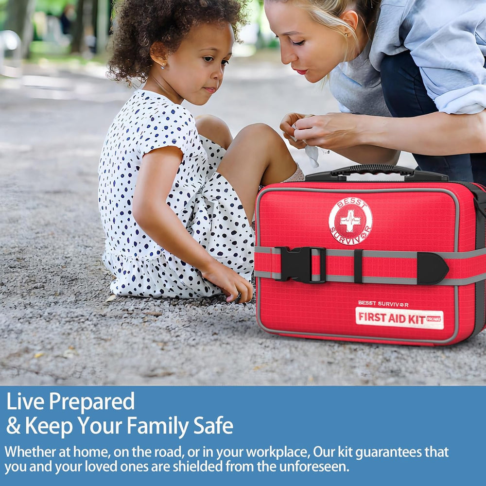 Besst Survivor 401 Pieces First Aid Kit with 2 Chest Seals & Israeli Band...