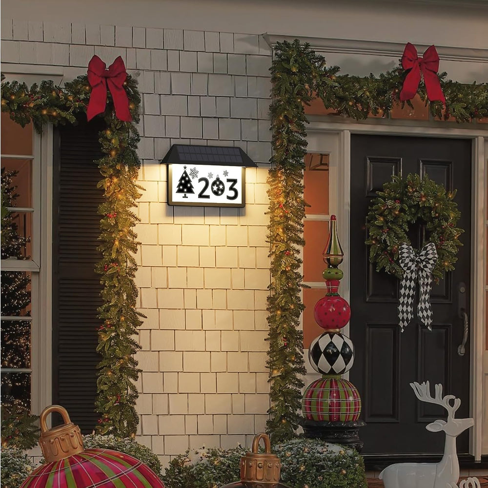 ASOMST Solar Address Sign, Lighted House Numbers Waterproof, 3-Light Modes