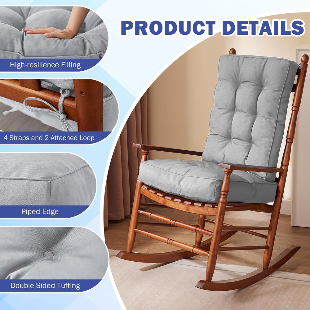 IPYNBAP Rocking Chair Cushion, Waterproof and Fade-Resistant Patio Chair Cush...