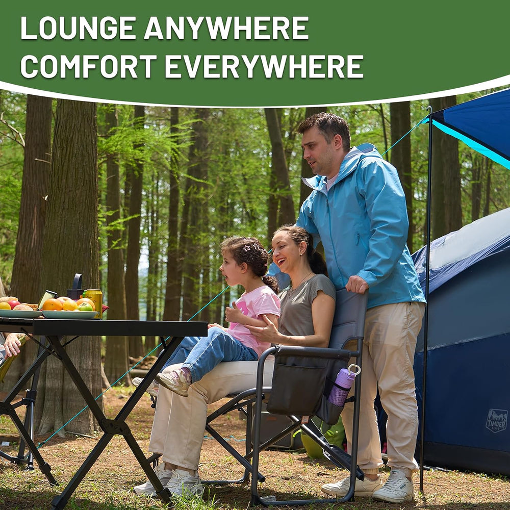 Timber Ridge XXL Director’s Chair – Heavy Duty Folding Camping Chair for Adul...
