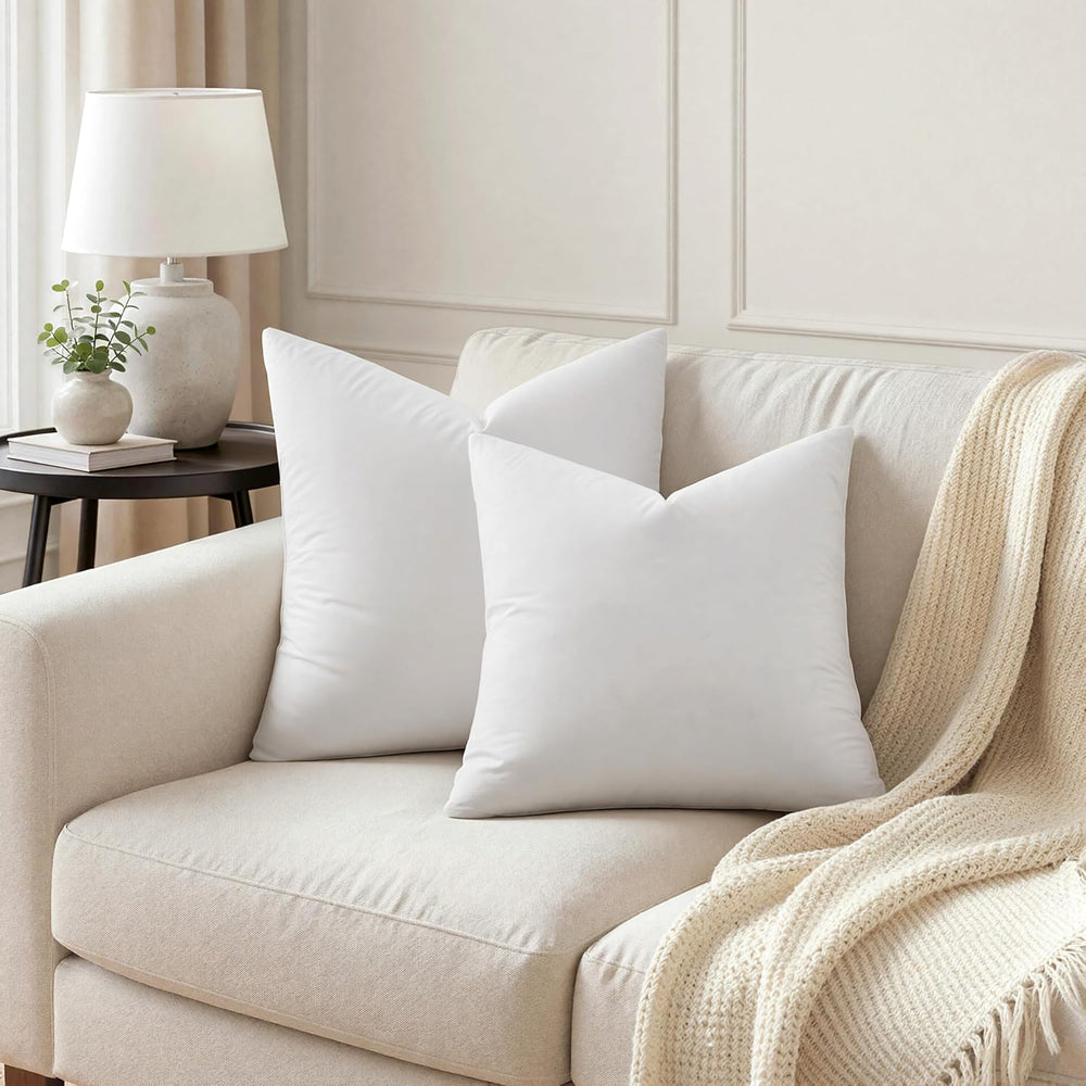 MIULEE 18x18 Pillow Inserts, Premium Feather and Down Pillows Pack of 4