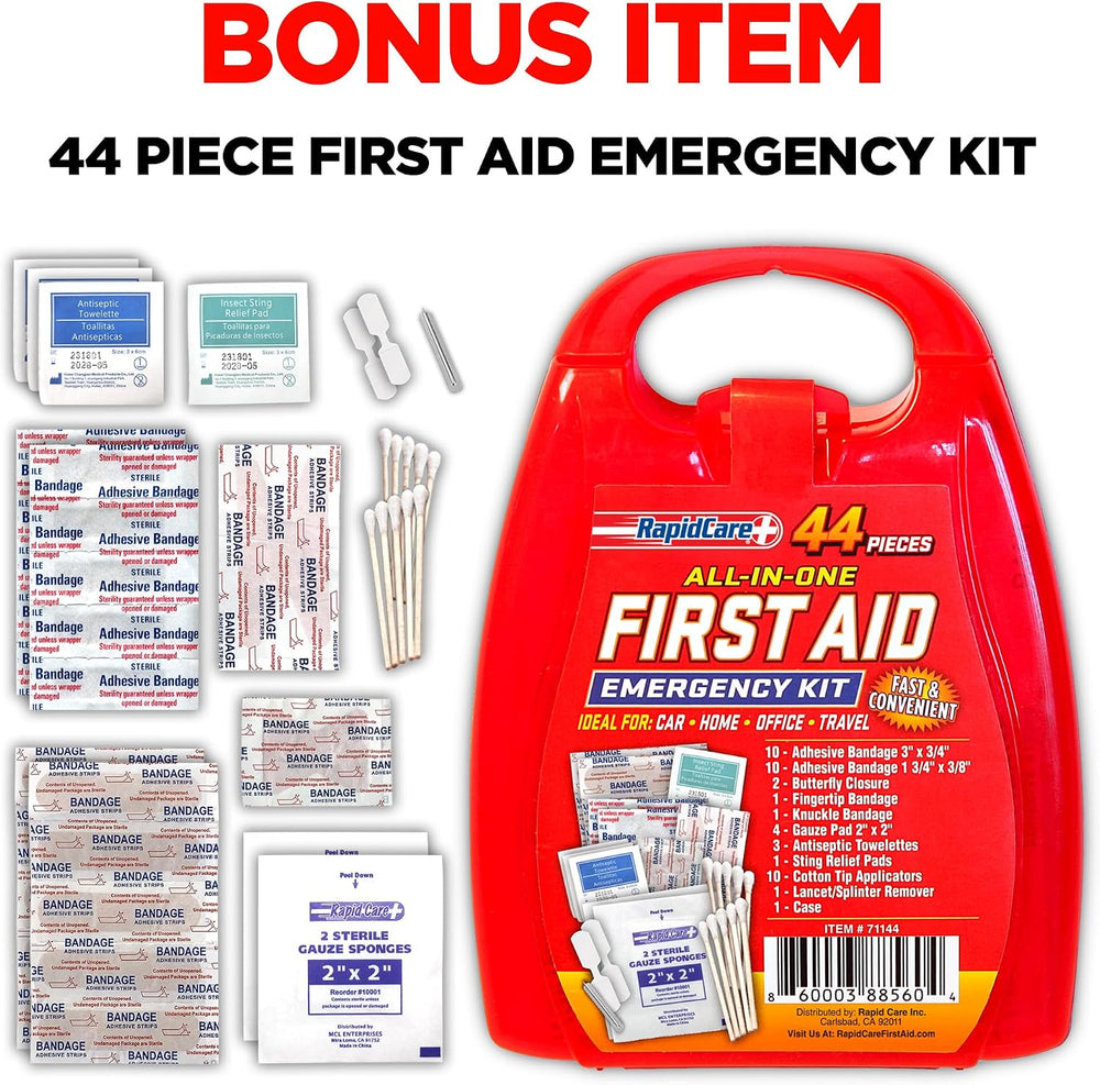 Rapid Care Premium Trauma First Aid Kit for Outdoors, Workplace, and Home - E...