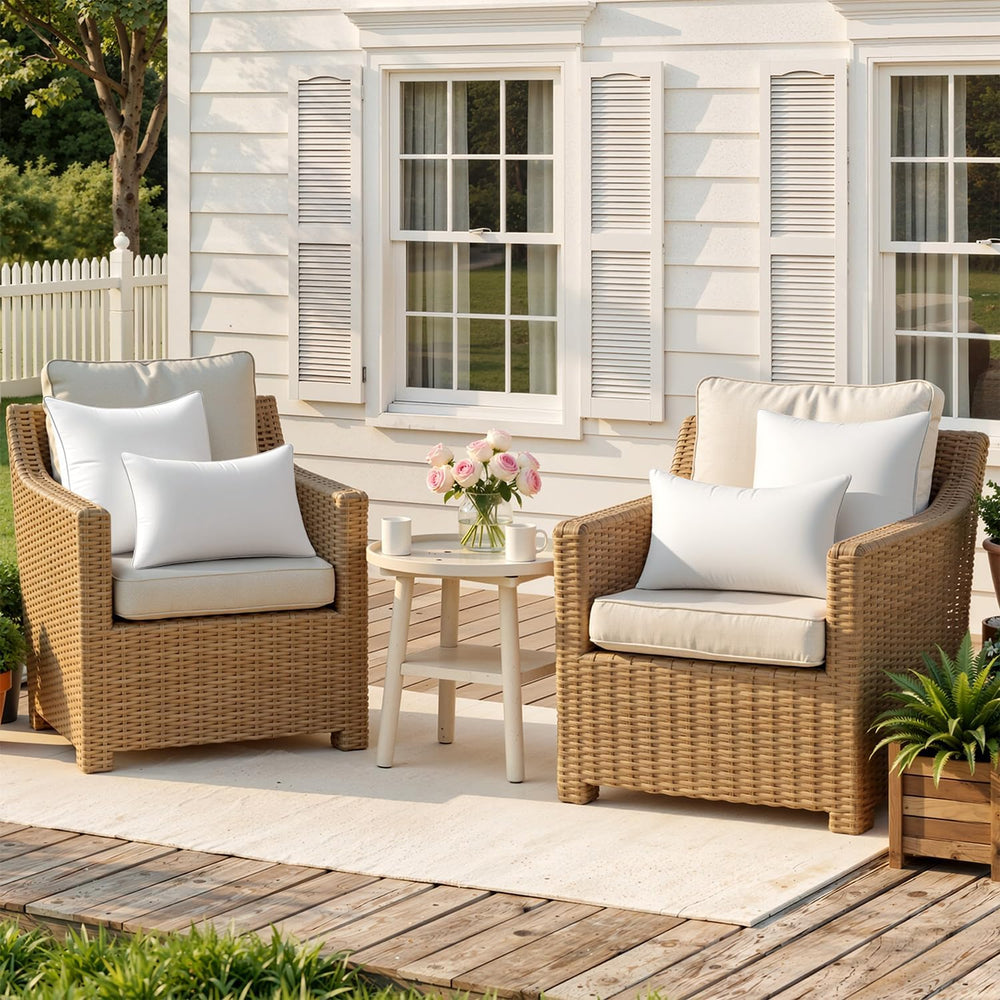 MIULEE Pack of 4 18x18 Outdoor Square Pillow Inserts for Patio Sofa Garden