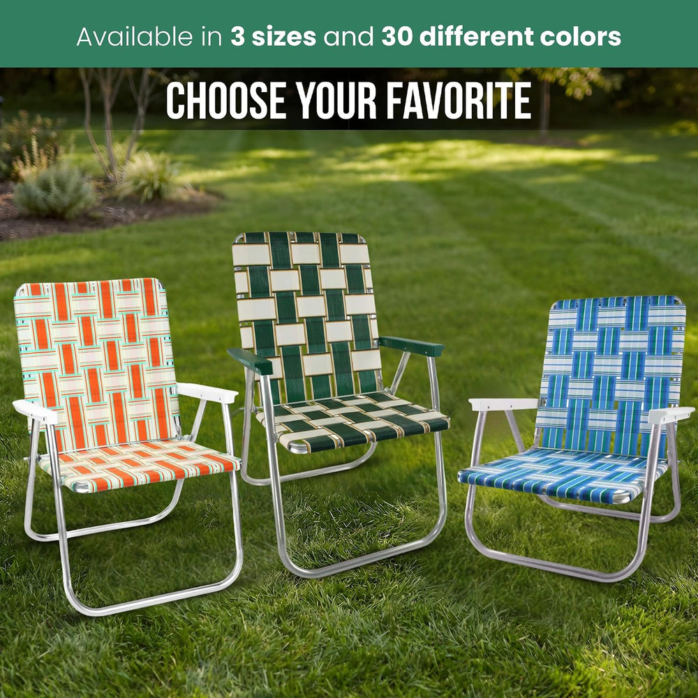 Lawn Chair USA Folding Aluminum Outdoor Patio Lawn Chair | Heavy-Duty Webbed ...