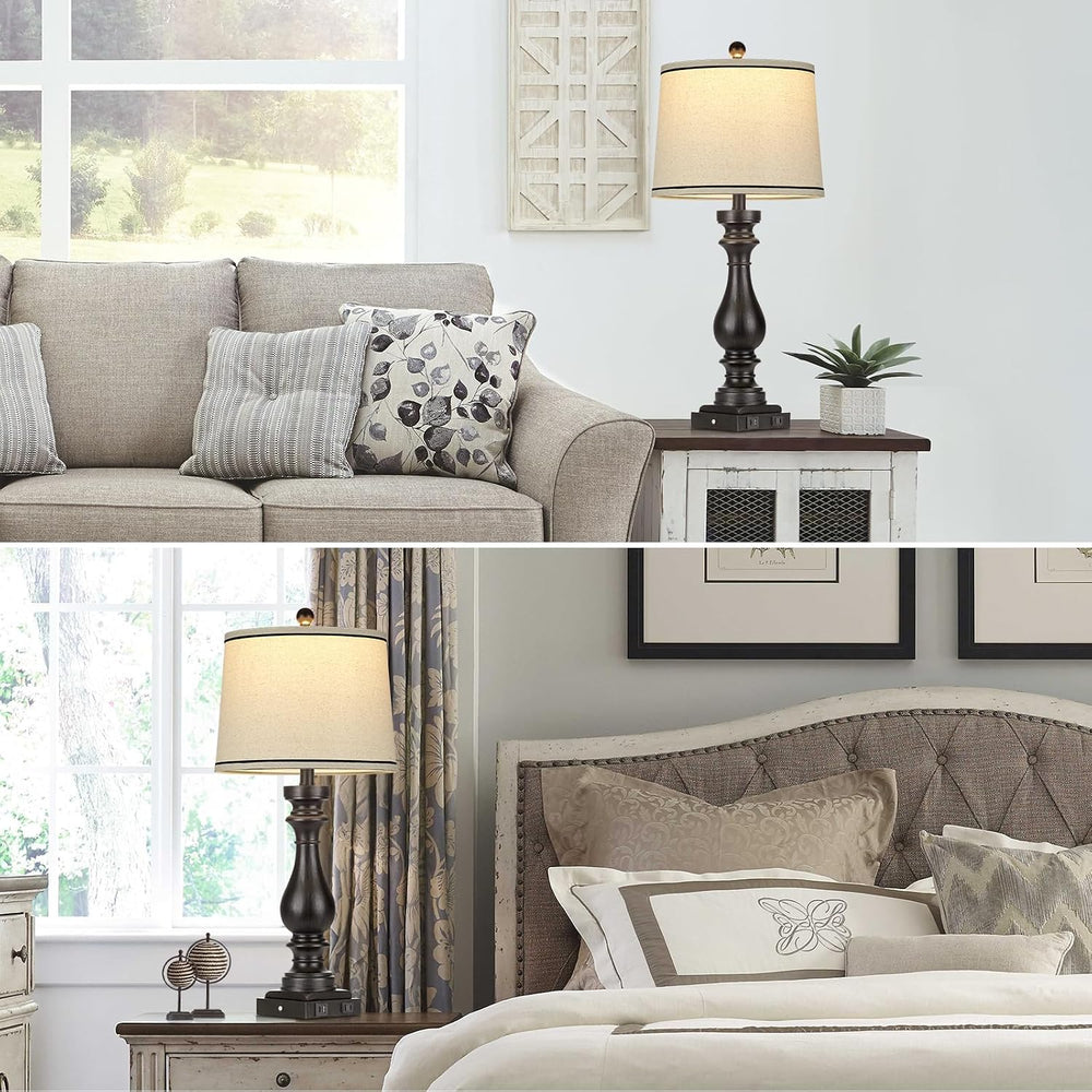 Table Lamps for Living Room,Vintage Bedside Nightstand Bedroom Lamp,Single
