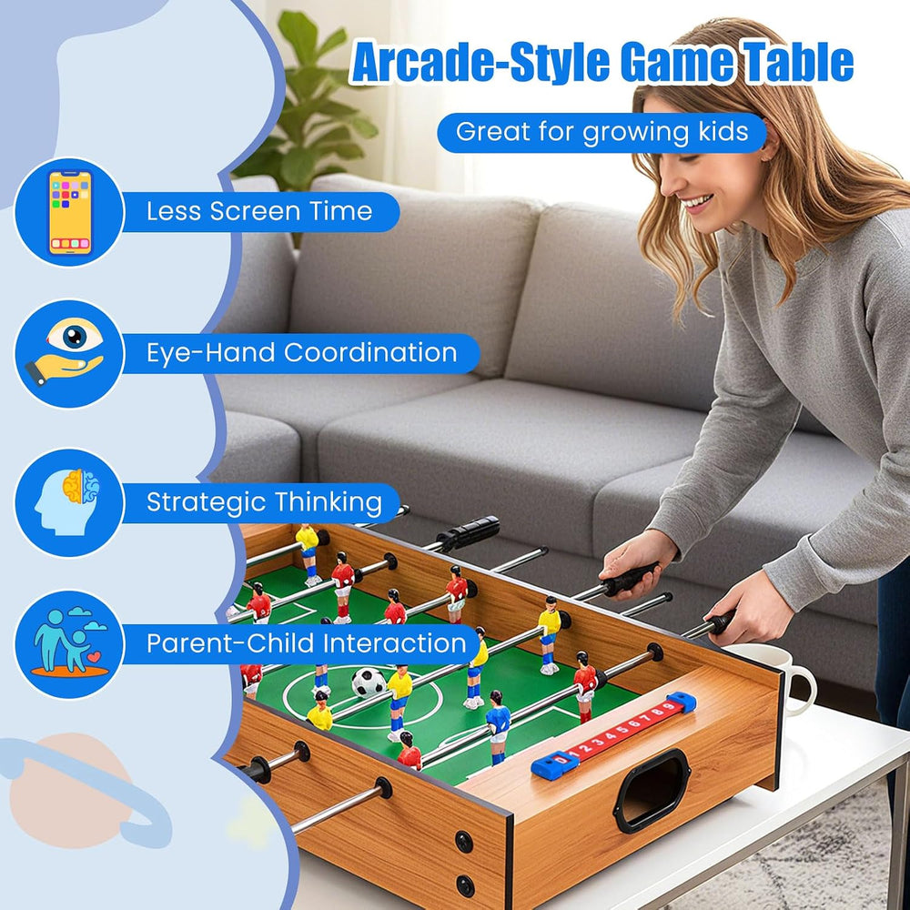 Giantex Multi Game Table, 2 in 1 Combo Mini Game Tables Top w/Soccer, Slide H...
