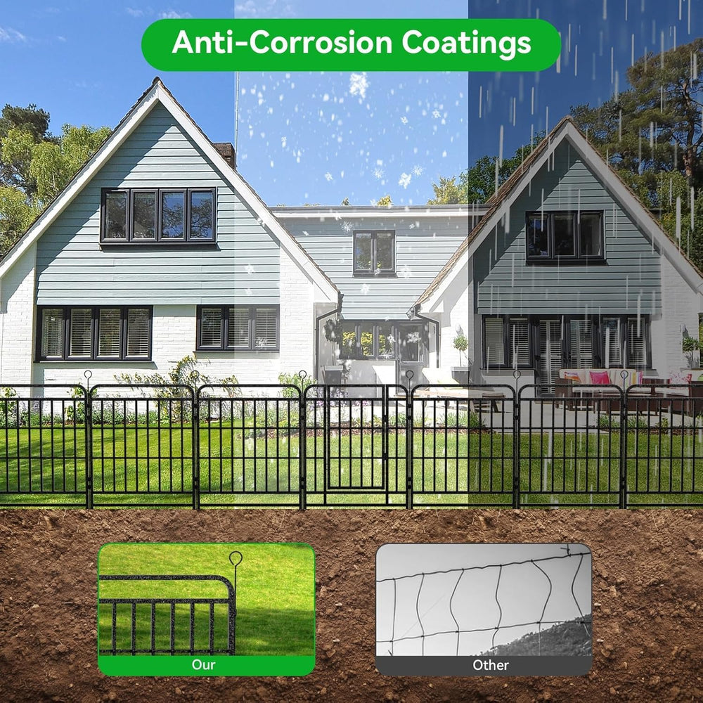 Kfvigoho Garden Fencing 72 ft(L) X 47 in(H) Decorative No Dig Garden Fence fo...