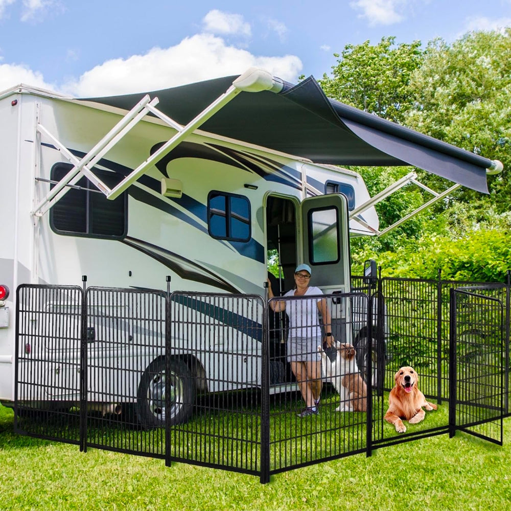 Getlay Tall Garden Fences and Borders for Dogs, 4.6ft High Dog Fence, 10 Pane...
