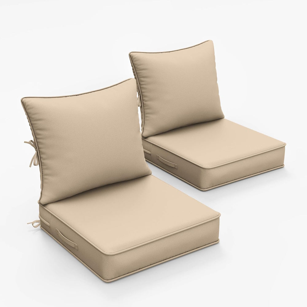 Outdoor Chair Cushion Set of 2, 22x22x4 Waterproof Fade Resistant