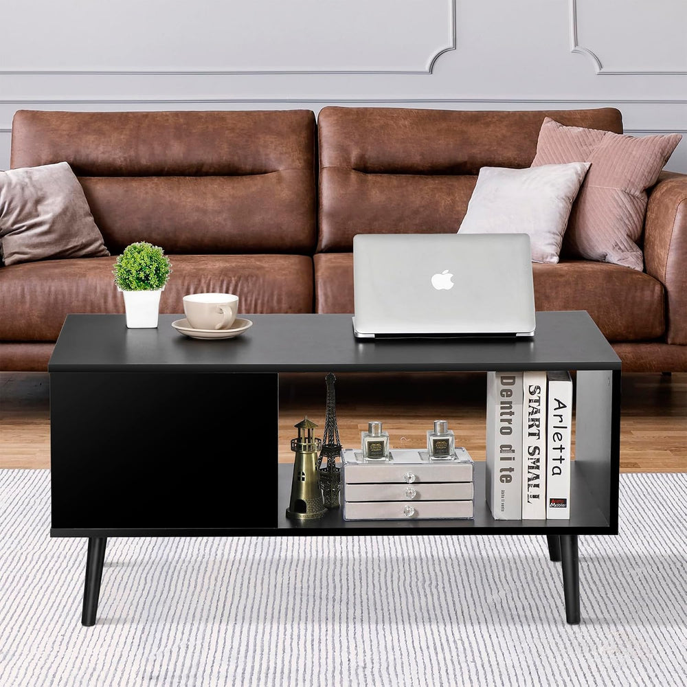 SUPER DEAL 2 Tier Coffee Table for Living Room, 40 Inch Rectangle Accent Cent...