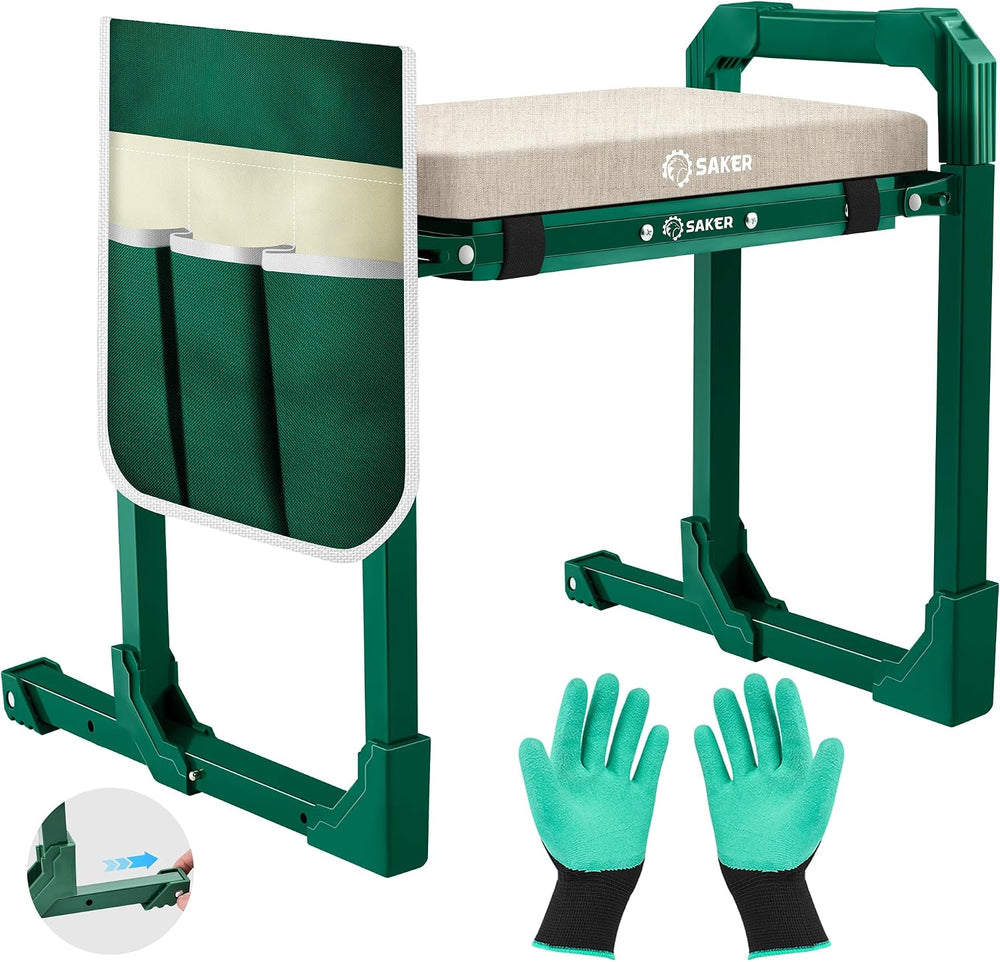 Saker Garden Kneeler and Seat Foldable Gardening Stool with Extendable Legs