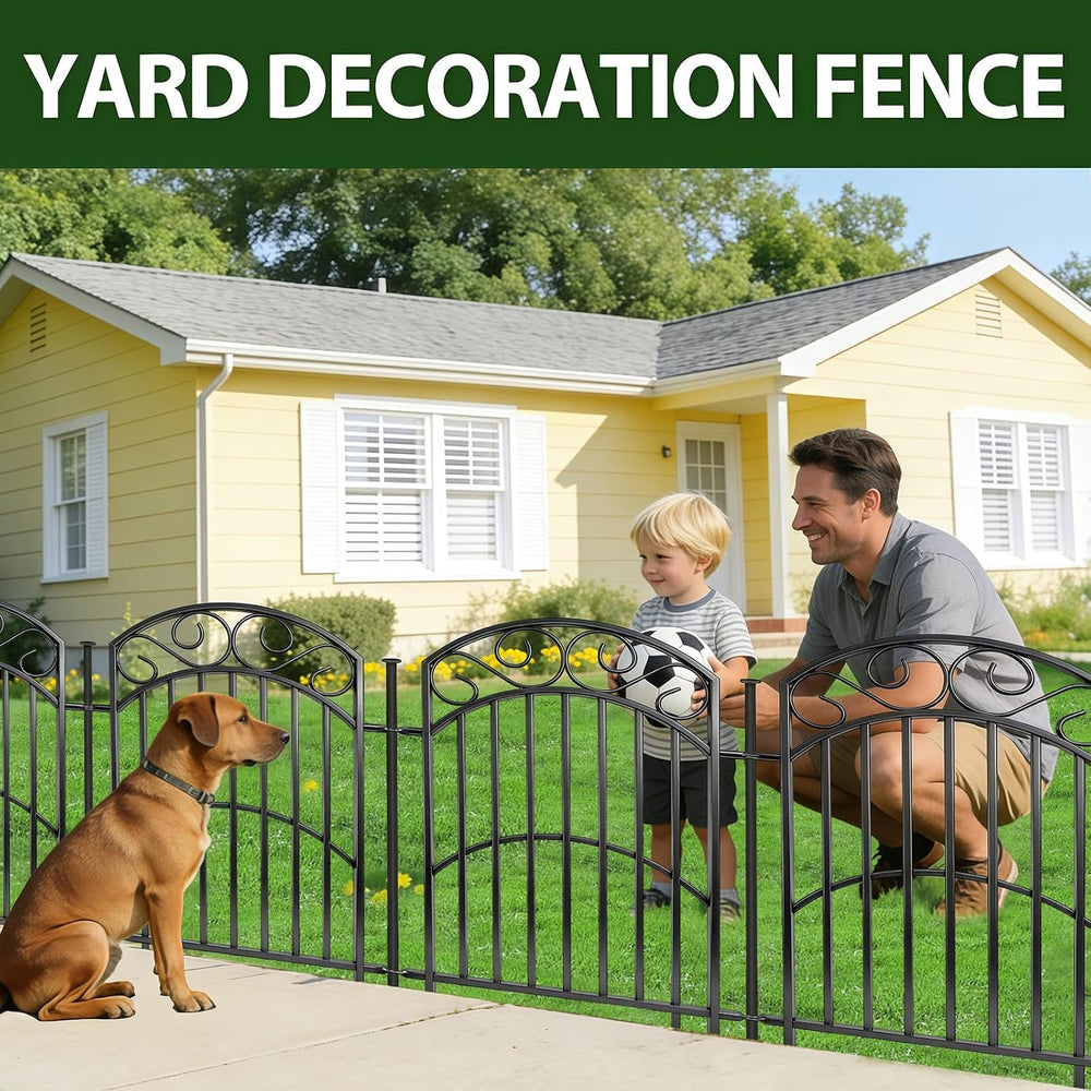 5 Panel 32in Decorative Garden Fence, 11ft No Dig Metal Border