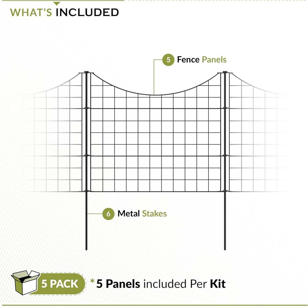 Zippity 25in H Black Metal Fence, DIY Fence Kit