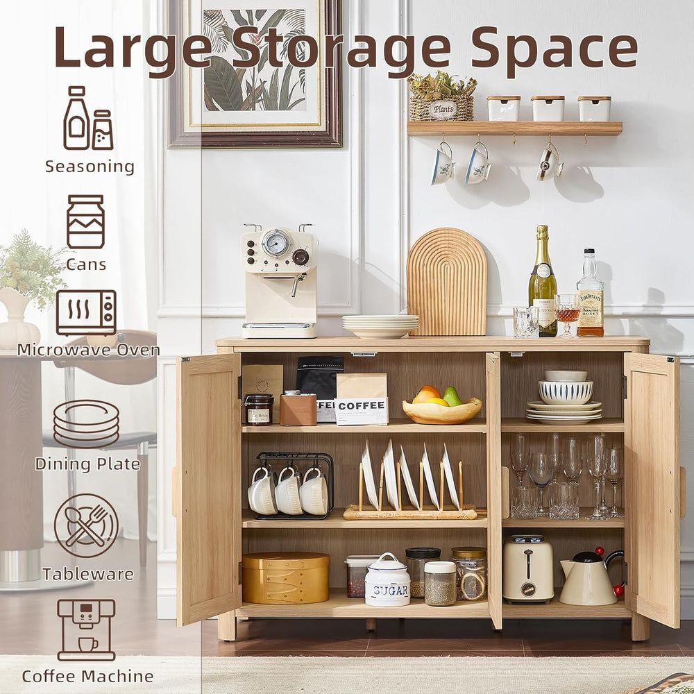 Joaxswe Sideboard Buffet Cabinet with Storage, 46" Arc-Shaped Credenza