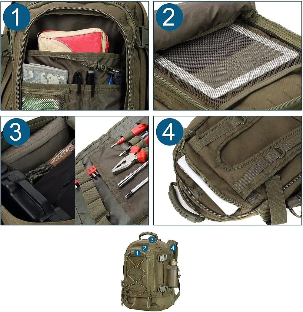 Large Tactical Backpack for Men, 64L Expandable Military Backpack with MOLLE ...