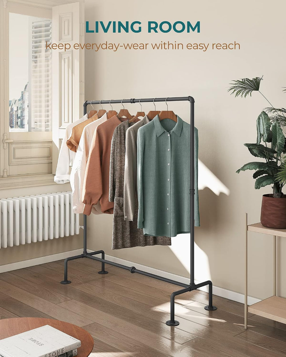 OROPY Heavy Duty Clothes Rack, Industrial Pipe Clothing Rack Freestanding