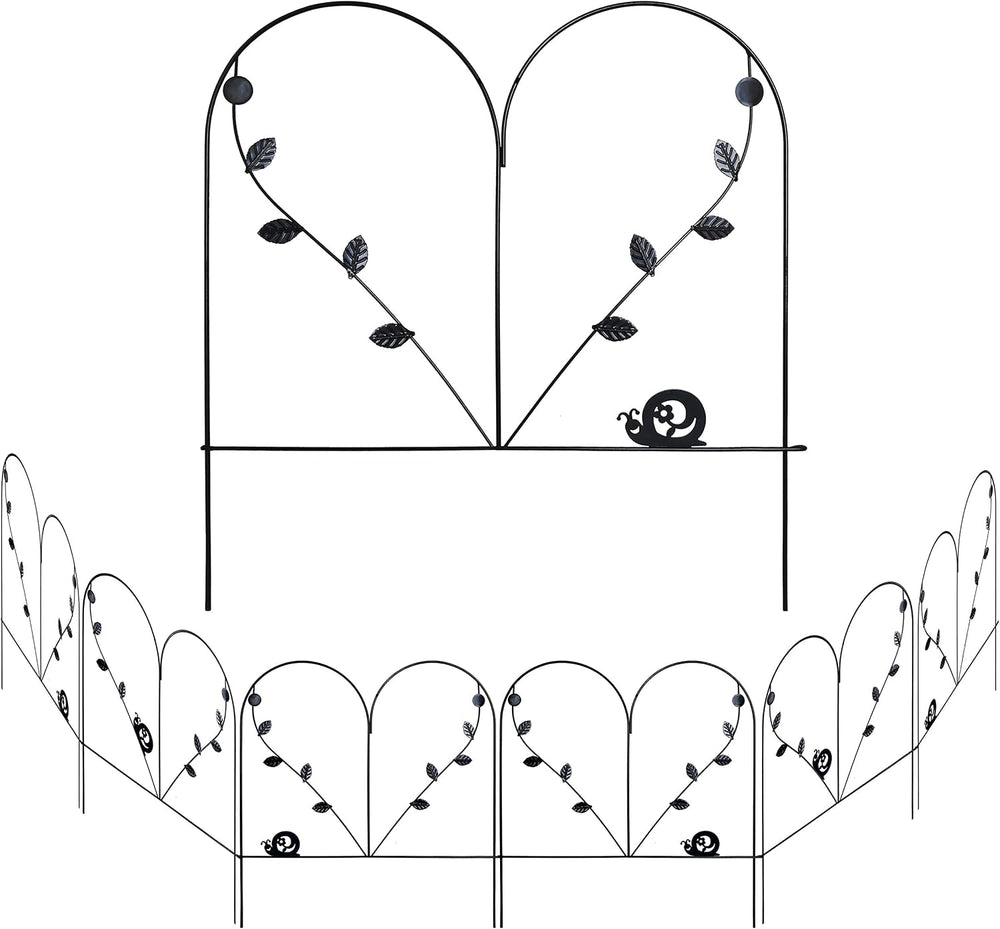 24in x 12ft Decorative Garden Fence 6 Piece Metal Garden Border Dogs Barrier ...