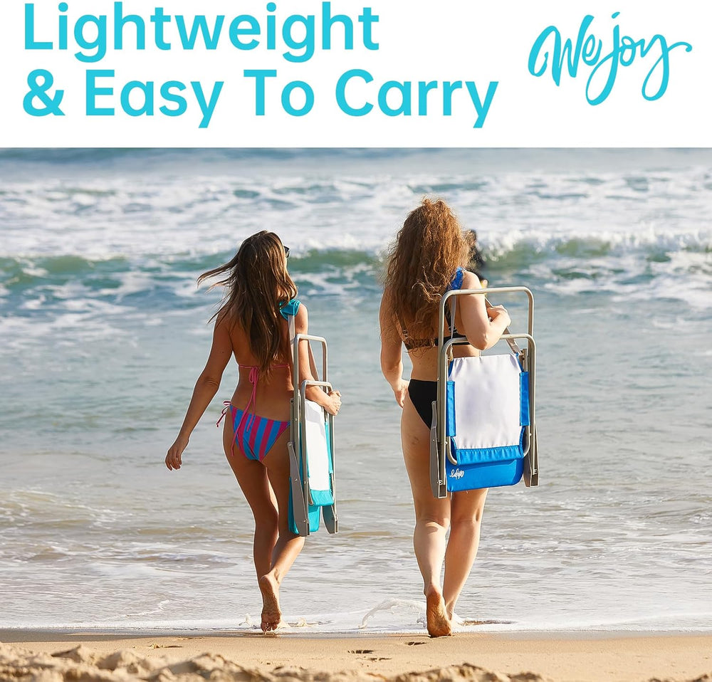 #WEJOY Folding Beach Chairs for Adults, High Back Lightweight for Camp Lawn