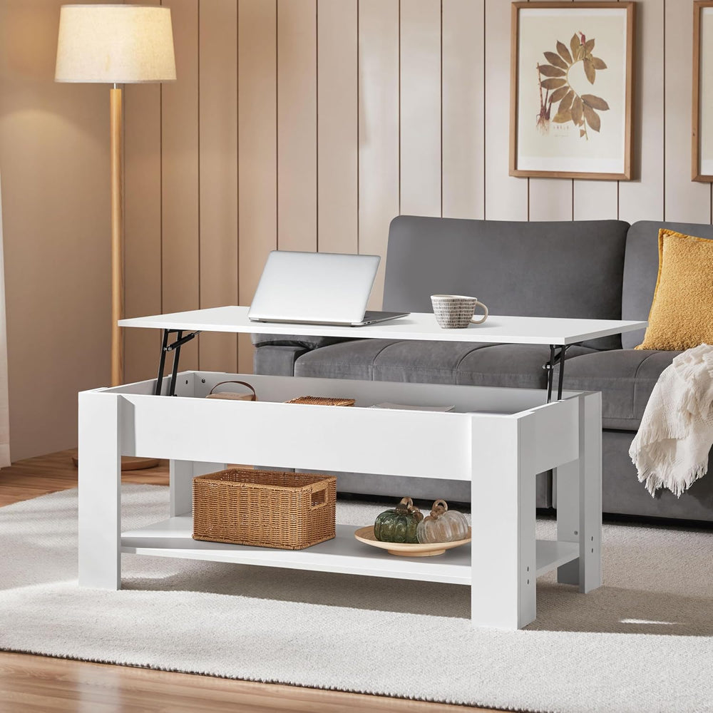 Yaheetech 47.2" Lift Top Coffee Table with Hidden Storage & Shelf, W...