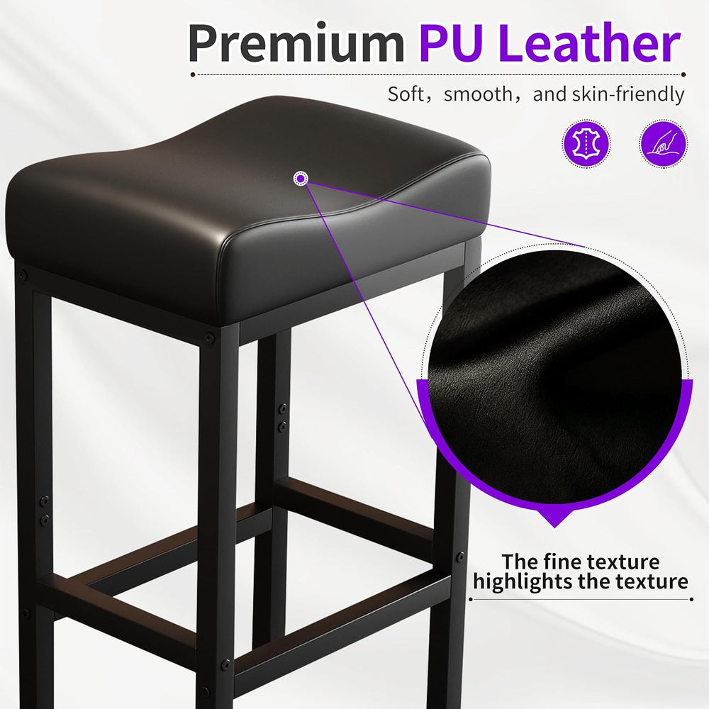 Monhey 24 Inch Bar Stools Set of 2 - Counter Height Bar Stools with Soft Leat...