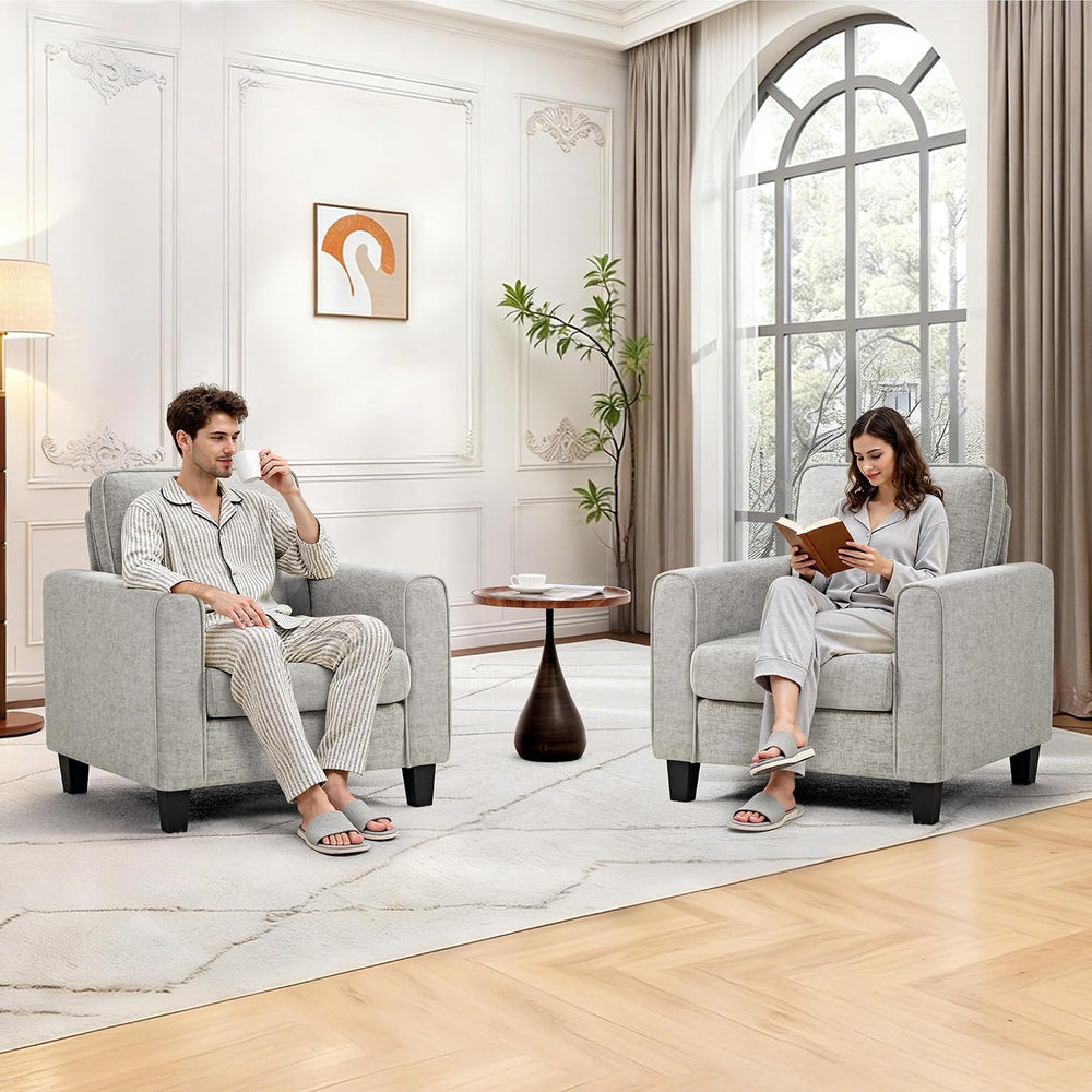 Accent Chairs Set of 2 for Living Room, Mid Century Modern Upholstered Living...