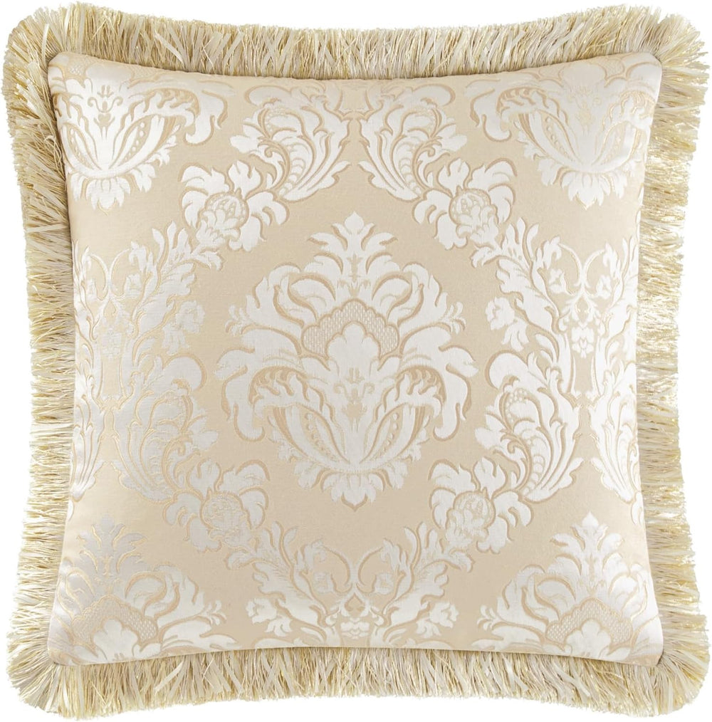 Loom and Mill 9-Piece Elegant Damask Comforter Set, Beige White, King