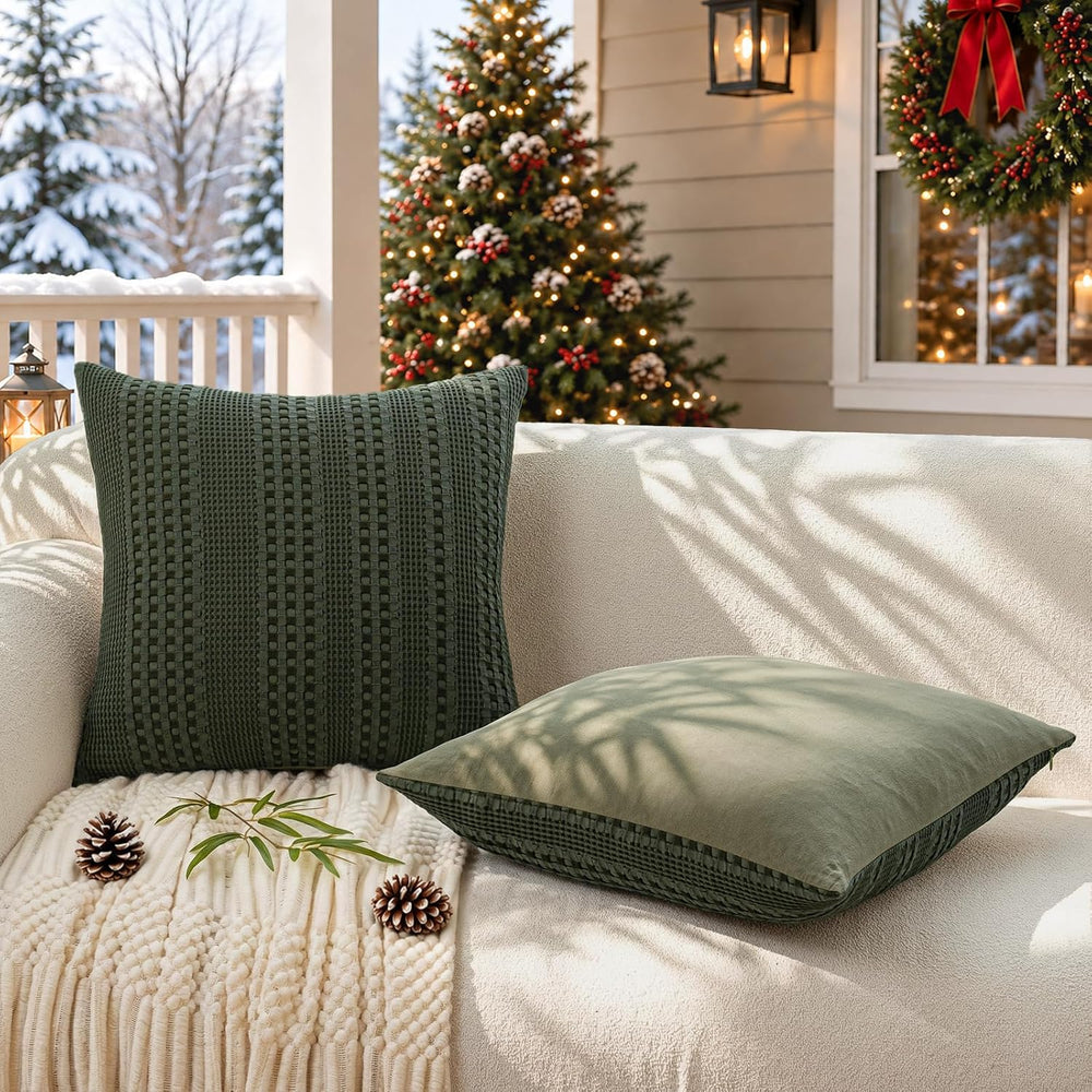 a moment 2 Pack Bamboo Fiber Pillow Covers - Waffle Weave, Ultra Soft & B...