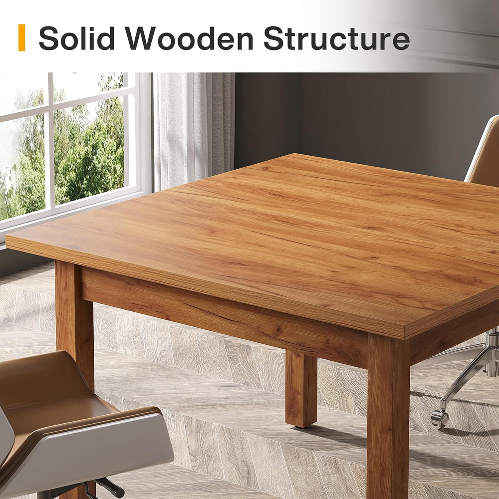 Tribesigns 39'' Square Conference Table, Small Wooden Meeting Room Table