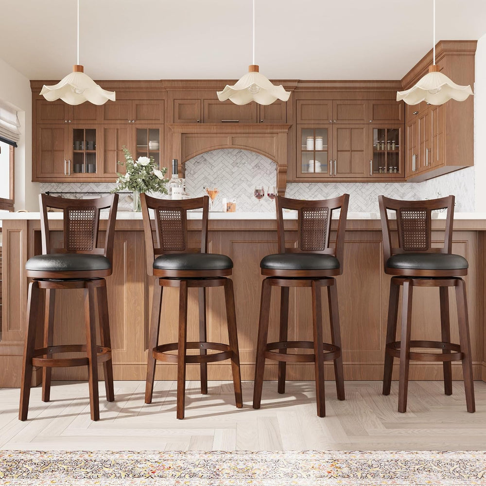 ALPHA HOME Swivel Bar Stools with Backs, 30 Inch Bar Stools Set of 6
