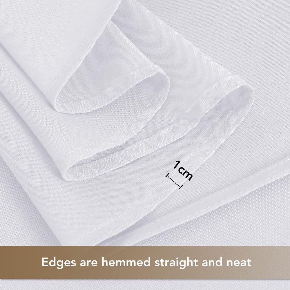 sancua White Table Cloths Rectangle, 8 Pack Tablecloths for 6 Foot Tables