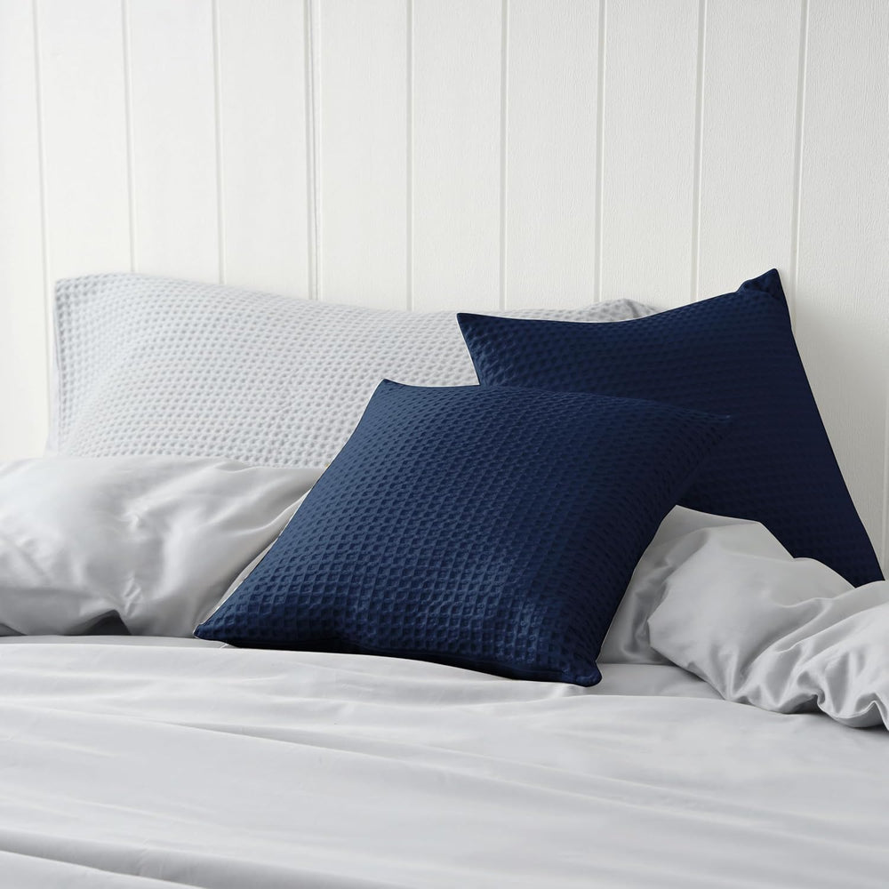100% Egyptian Cotton 600 TC Waffle Weave Throw Pillow Covers 4 Pack