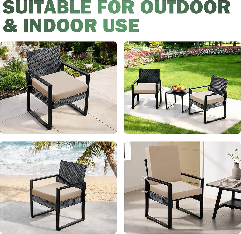 Outdoor Chair Cushions Set of 2, 19x19x3 Inch Waterproof & Fade Resistant...