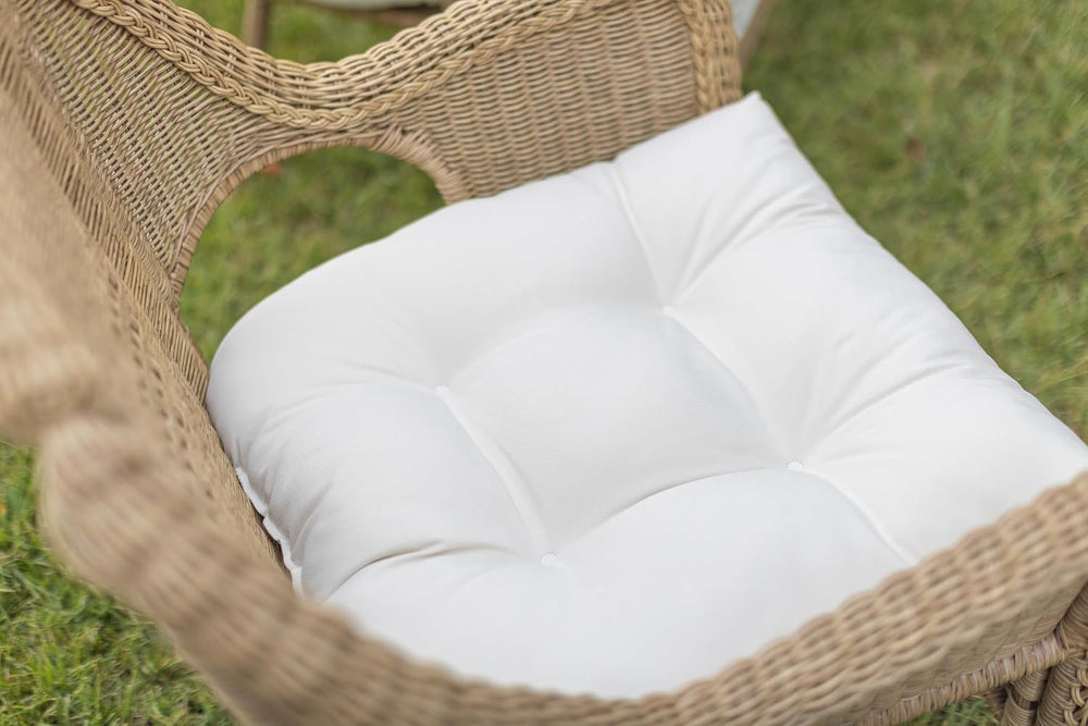 RSH DECOR: Sunbrella Tufted Wicker U-Shape Cushions Set of 2 | 22” x 22” | Ou...