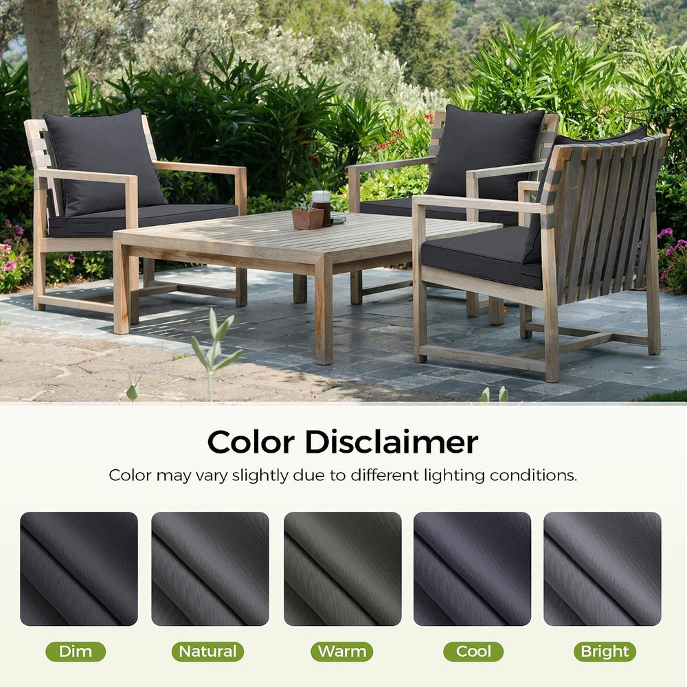 UNIKOME 19"x19"x3" Outdoor Chair Cushions Set - Waterproof Pat...