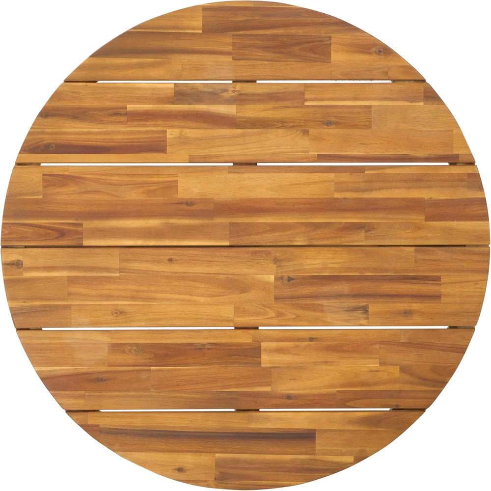 SAFAVIEH Outdoor Leo Wood Coffee Table, 39.4" Natural/Black PAT7320B